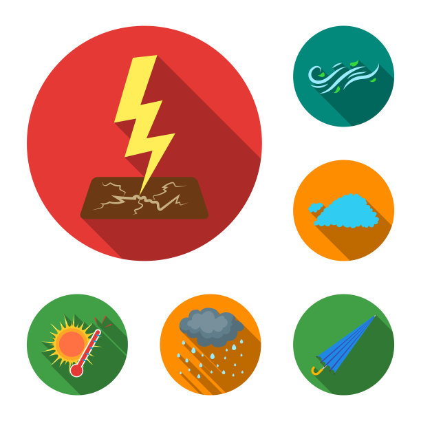 不同的天气平面图标集合图片下载