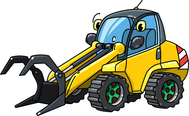 滑稽的原木搬运车与眼睛林业机械图片下载