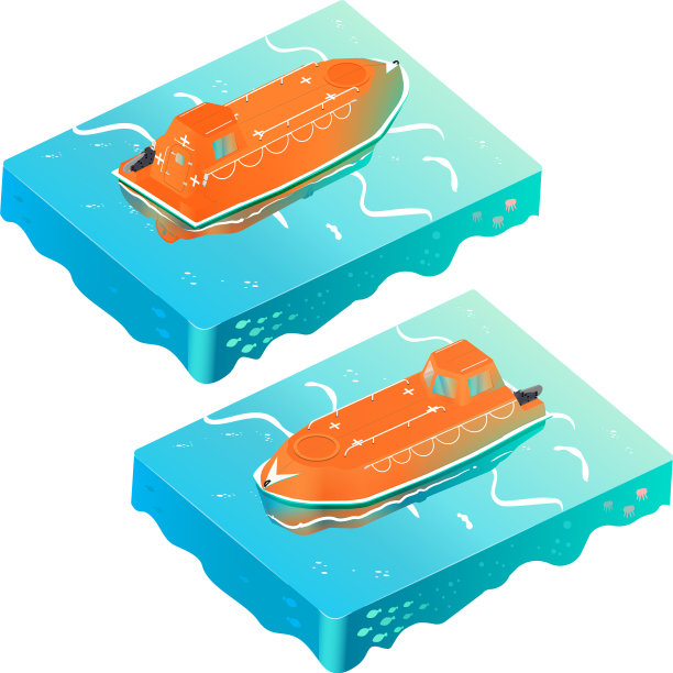 海上等距2瞄准器上的应急船图片下载