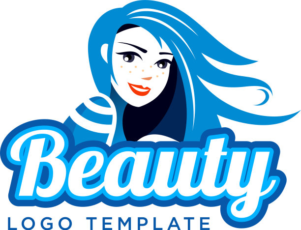 可爱女孩美容院标志模板图片下载