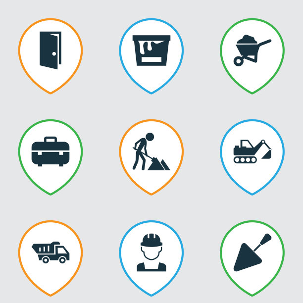 建筑图标设置与门的颜色可以图片下载