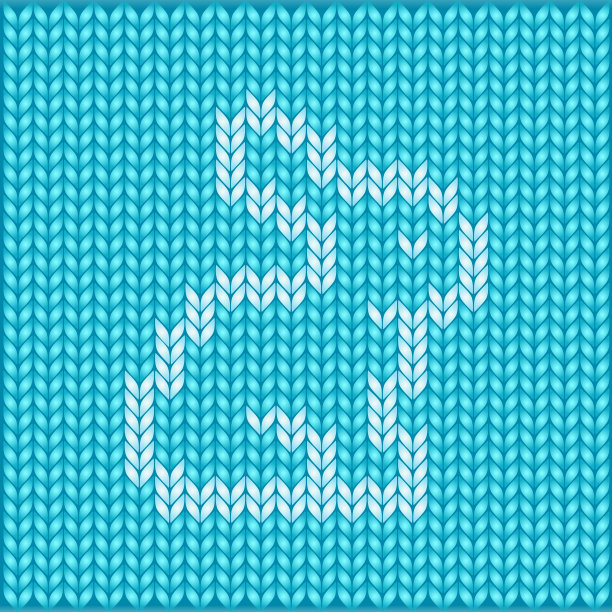 无缝针织兔花纹图片下载