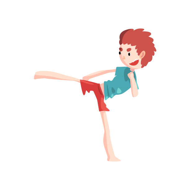 男孩练习卡波耶拉运动儿童角色图片下载