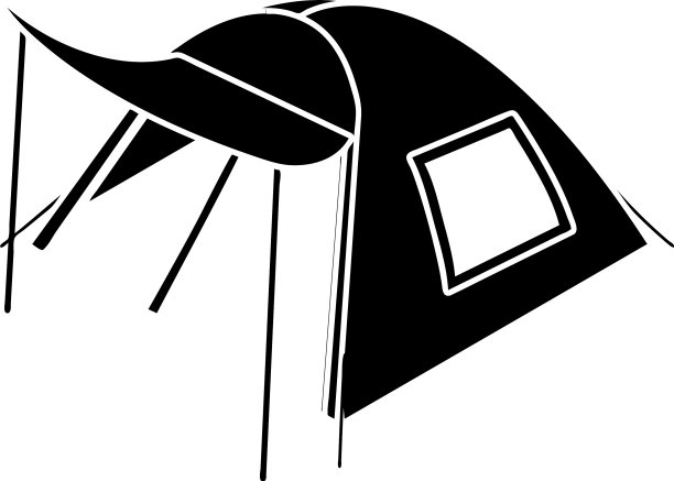 一个人帐篷图标简单的风格图片下载