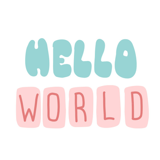 字体你好世界排版设计海报图片下载