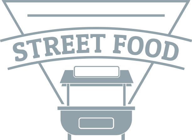 摊位食品标志简约灰色风格图片下载