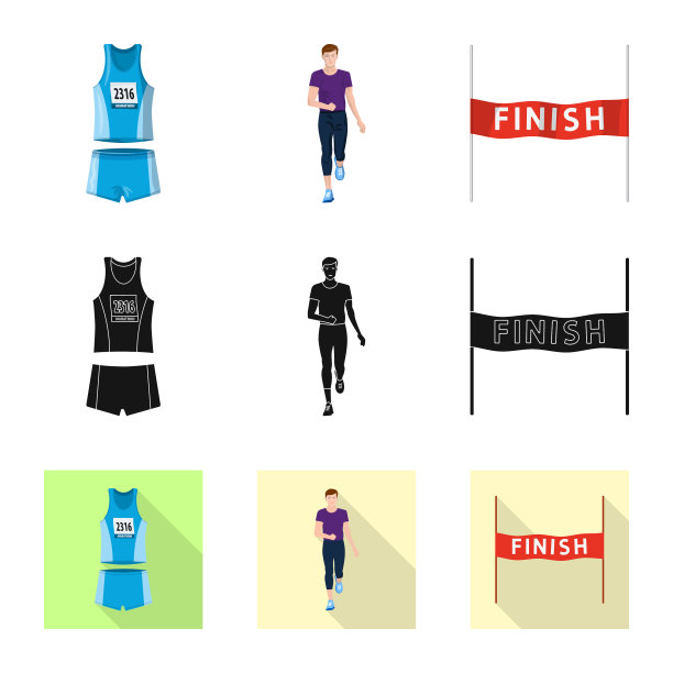 设计运动及冠军标志套装图片下载