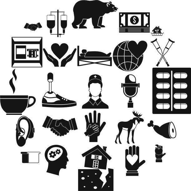 捐赠图标设置简单的风格图片下载