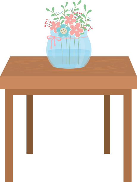 桌子上的花盆设计图片下载