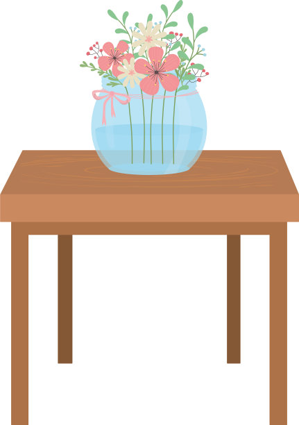 桌子上的花盆设计图片下载