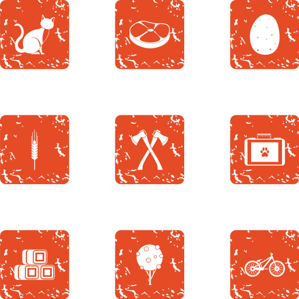 最喜欢的宠物图标设置垃圾摇滚风格图片下载