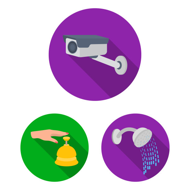 酒店和设备平面图标集合图片下载