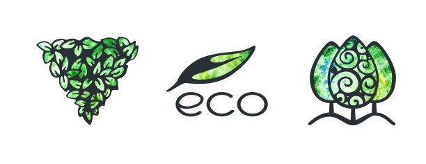 树标志水彩集合图片下载