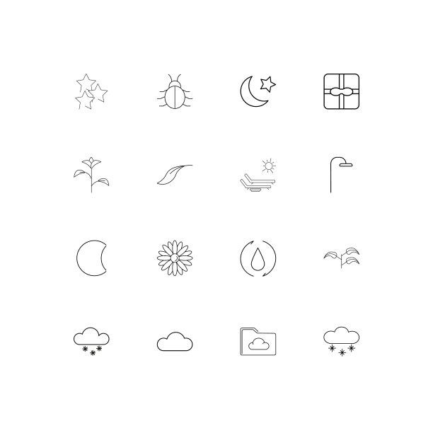 自然线性薄图标设置概述简单的图标图片下载