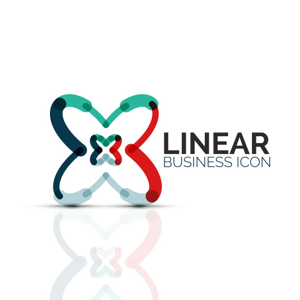 抽象的花或星形线形细线图标图片下载