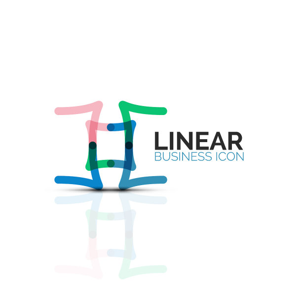 抽象的花朵或星星极简的线性图标图片下载