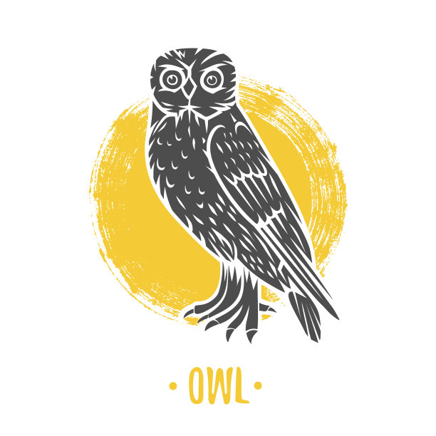 纹章盾牌与猫头鹰图片下载