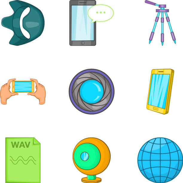 移动调查图标设置卡通风格图片下载