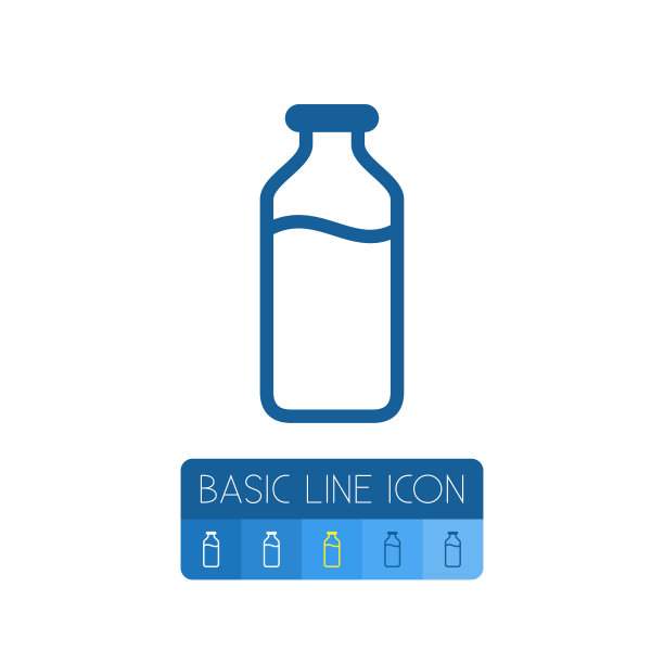 隔离牛奶轮廓玻璃瓶元素图片下载