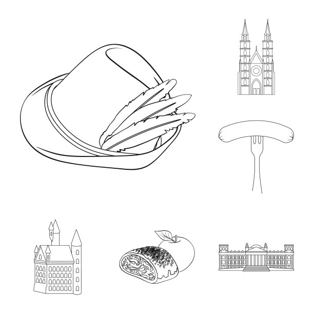 国家德国概述图标集合图片下载