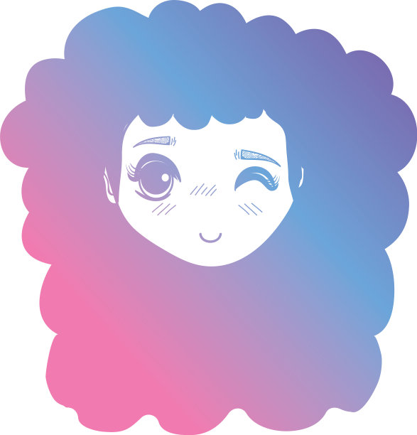 线女孩的头与发型设计图片下载