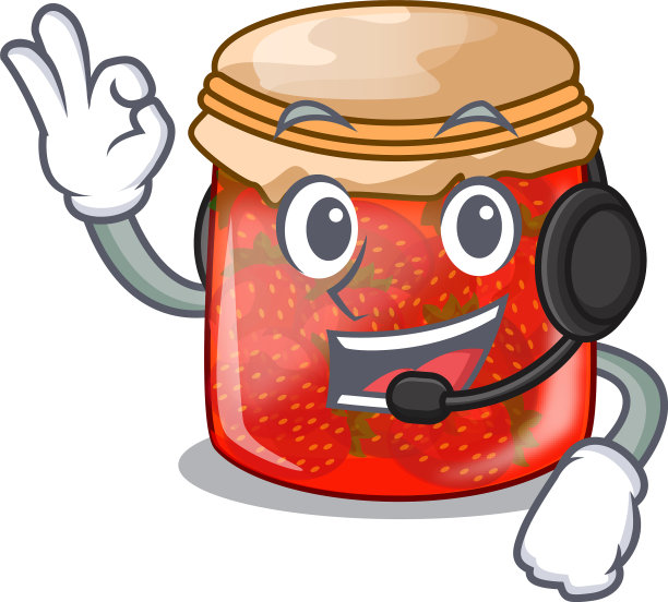 戴着草莓酱玻璃耳机图片下载