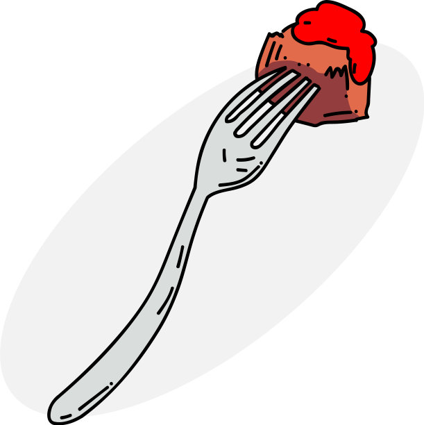 食物放在叉子图片下载
