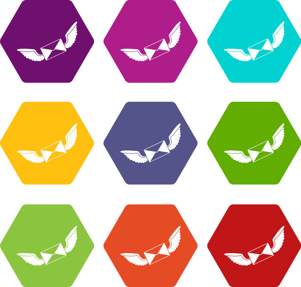 情书图标设置颜色六面体图片下载