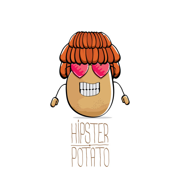 有趣的卡通可爱的棕色潮人土豆图片下载