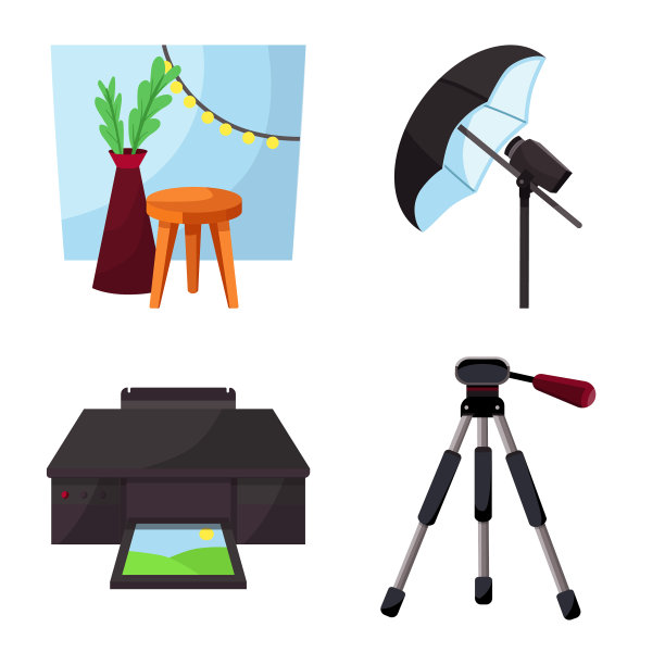 设计工作室和照片标志集图片下载