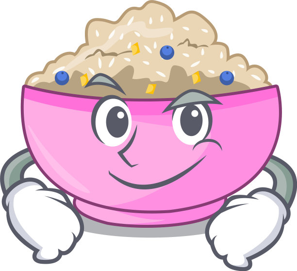 傻笑传统粥饭在碗里卡通图片下载