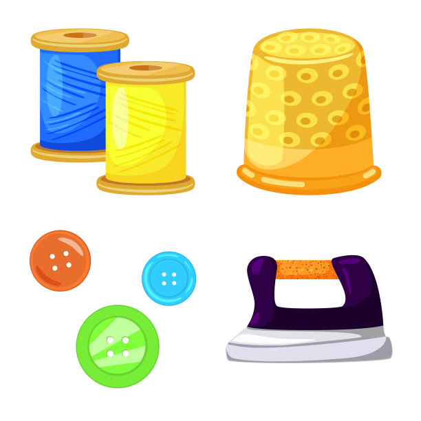 孤立的物体工作室和缝纫符号图片下载