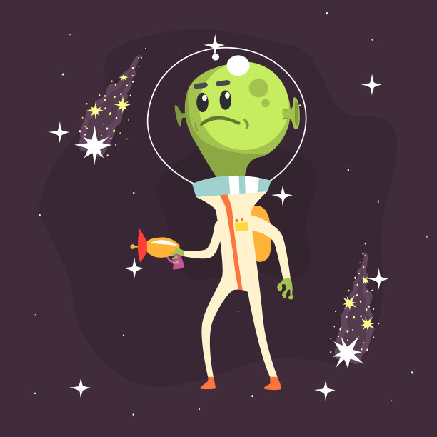 愤怒的外星人拿着武器摆姿势图片下载