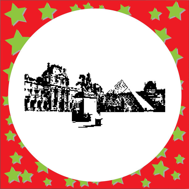 黑色8位卢浮宫与金字塔巴黎图片下载