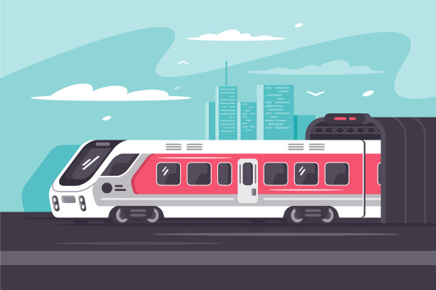 火车从很远的地方冲出城市图片下载