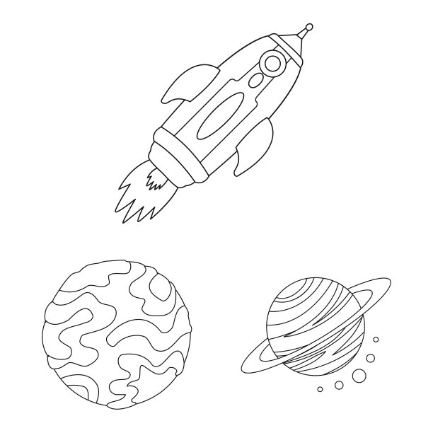 设计空间和银河的图标集图片下载