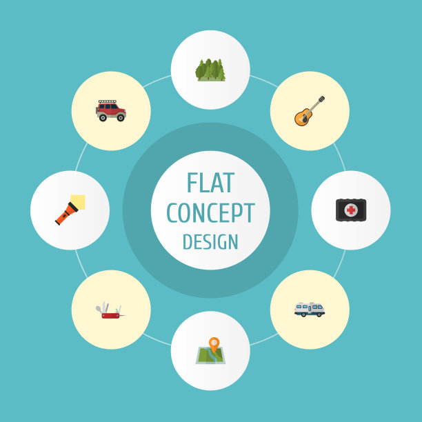 平直图标大篷车音乐位置等图片下载