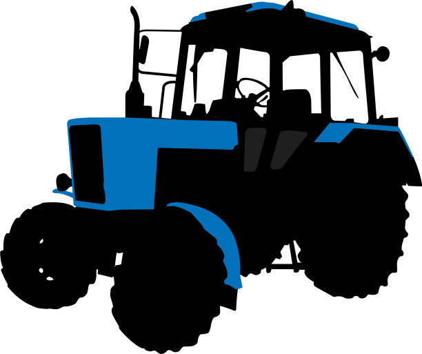 通用轮式拖拉机剪影图片下载