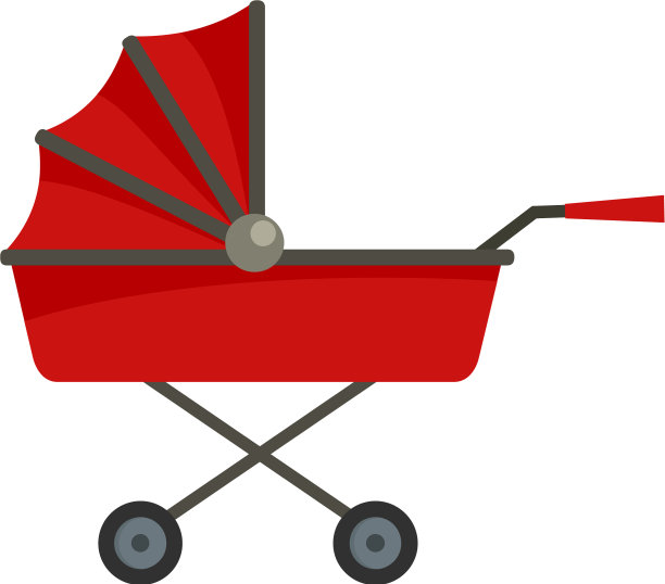 复古婴儿车图标扁平化风格图片下载