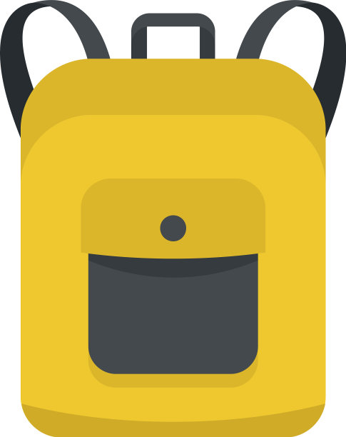 笔记本背包图标扁平化风格图片下载