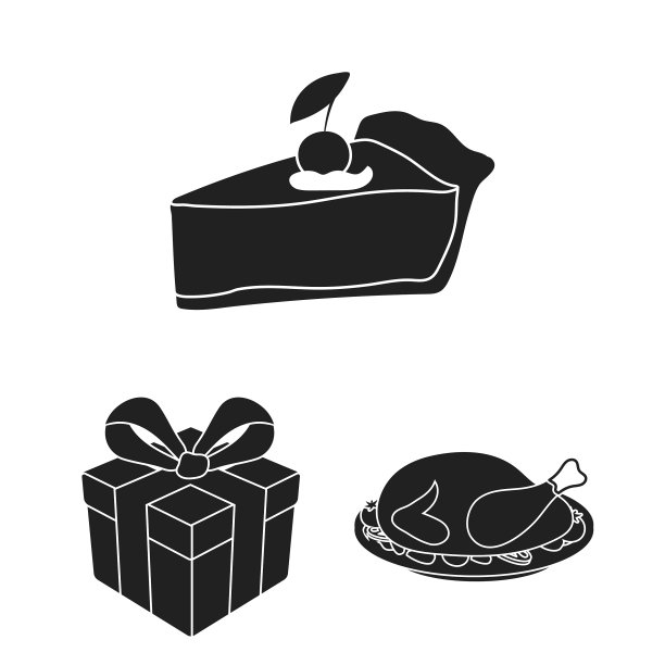 加拿大感恩节黑色图标设置图片下载