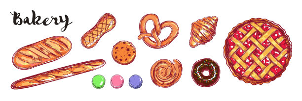面包店和面包收藏不同图片下载
