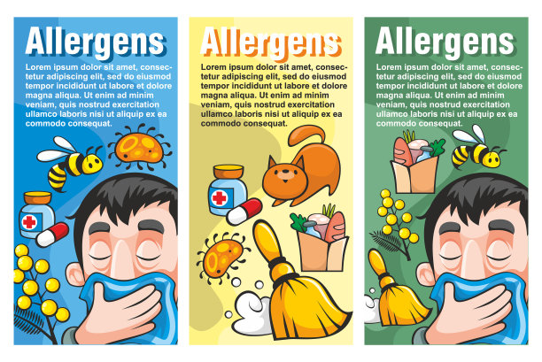 卡通彩色过敏垂直横幅图片下载