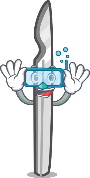 潜水手术刀人物卡通风格图片下载