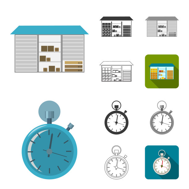 物流服务cartoonblackflatmonochrome图片下载