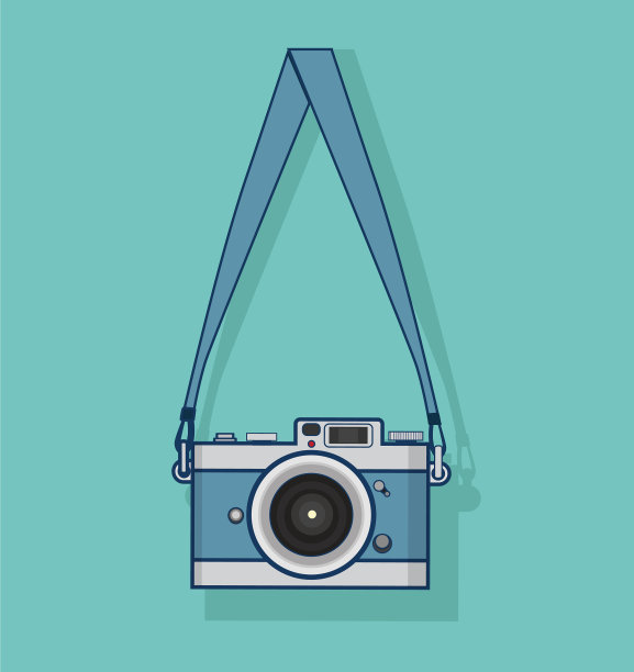 悬挂式平面复古相机设计图片下载