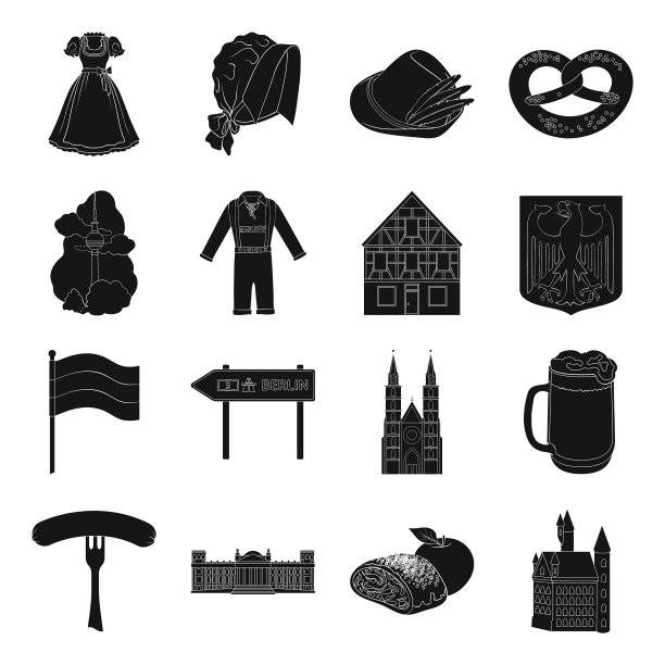 德国国家建筑和其他网络图标图片下载