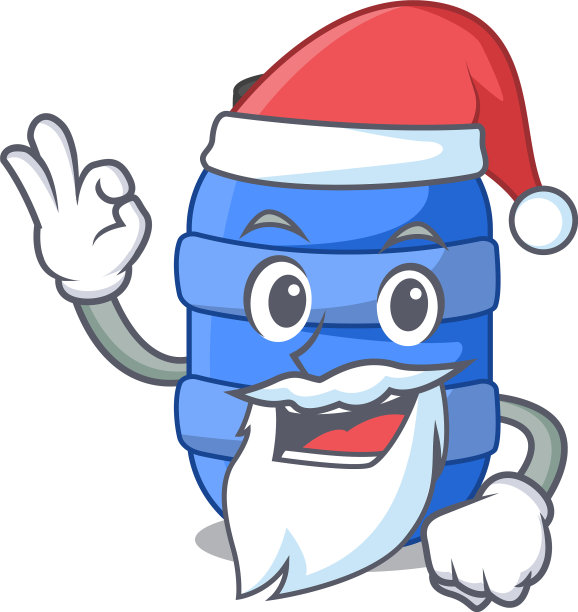 圣诞老人塑料桶容器的鱼卡通图片下载