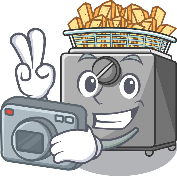 摄影师在油炸锅里烹饪炸薯条图片下载