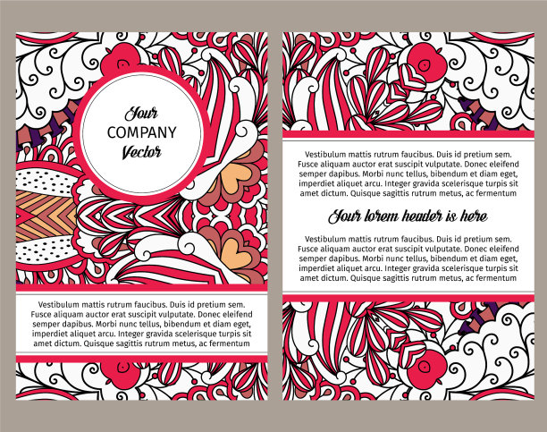 宣传册设计与红色轮廓漩涡图片下载